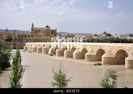 Pont romain sur le Guadalquivir, Cordoue, Cordoba Province, Andalusia, Spain Banque D'Images