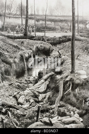 L'Allemand mort sur le front occidental pendant la Première Guerre mondiale. Banque D'Images
