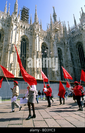 Démonstration politique de Milan 1992 Banque D'Images