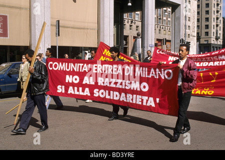 Démonstration politique de Milan 1992 Banque D'Images