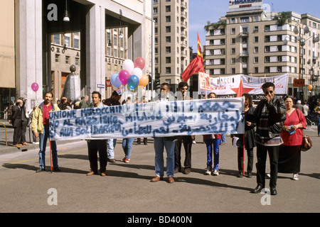 Démonstration politique de Milan 1992 Banque D'Images