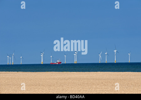 Parc éolien offshore, au Royaume-Uni. Banque D'Images