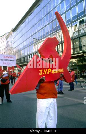 Démonstration politique de Milan 1992 Banque D'Images