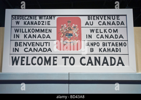 Bureau d'immigration du Canada Bienvenue au Canada, musée du Quai 21, à Halifax, Nouvelle-Écosse, Canada Banque D'Images