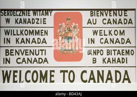 Bureau d'immigration du Canada Bienvenue au Canada, musée du Quai 21, à Halifax, Nouvelle-Écosse, Canada Banque D'Images