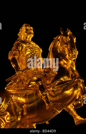 Dresde Dresde Goldener Reiter Nacht nuit Golden Knight 11 Banque D'Images