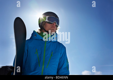 Snowboarder, Saint-Moritz, Grisons, Suisse, Europe Banque D'Images
