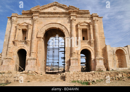 Ruines de l'odéon romain à Amman Jordanie Banque D'Images