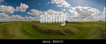 Panorama de l'Arbor néolithique bas le cercle de pierre couchée, près de Buxton, Derbyshire, Royaume-Uni Banque D'Images