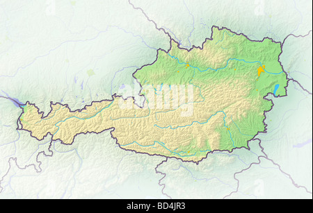 Carte politique de l'Autriche,. Banque D'Images