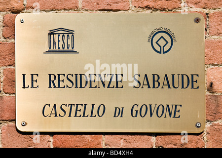 Province de Cuneo langhe château govone Banque D'Images