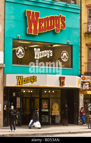 Wendy's restaurant, Manhattan, New York City, USA Banque D'Images