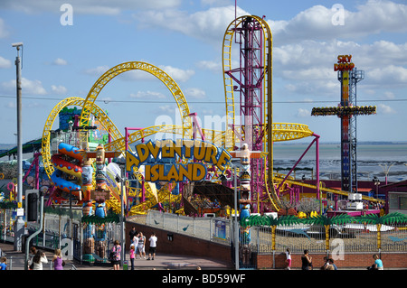 Le parc à thème Adventure Island, dans l'ouest de l'Esplanade, Southend-on-Sea, Essex, Angleterre, Royaume-Uni Banque D'Images