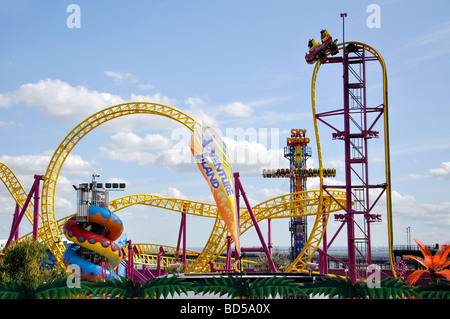 Le parc à thème Adventure Island, dans l'ouest de l'Esplanade, Southend-on-Sea, Essex, Angleterre, Royaume-Uni Banque D'Images