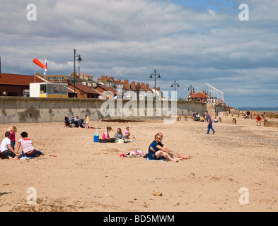 Scène de plage à Hornsea Yorkshire UK Banque D'Images