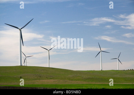 Les terres agricoles et les éoliennes dans Pipestone Comté Minnesota USA Banque D'Images