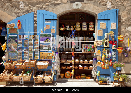 Boutique touristique aux Baux, Provence, France Banque D'Images