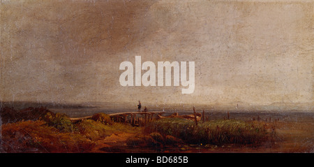 Beaux-arts, Spitzweg, Carl (1808 - 1885), peinture, 'am Ammersee' (au lac Ammer), des galeries d'image de l'État de Bavière, depot, Mu Banque D'Images