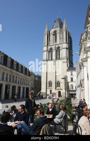 Angers (49) : "Place Michel Debré' square Banque D'Images