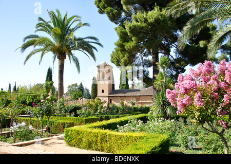 Palacio de Carlos V et de jardins, La Alhambra, Granada, Granada Province, Andalusia, Spain Banque D'Images