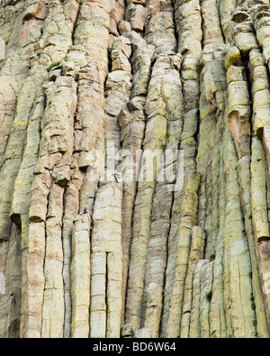 Alpinistes sur Devils Tower National Monument au Wyoming Banque D'Images