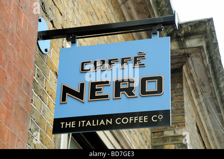 Signe de Caffe Nero Banque D'Images