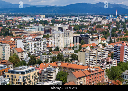 Vue du château de Ljubljana Banque D'Images