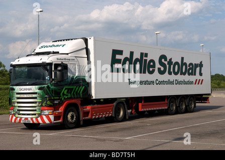 Eddie Stobart camion, A120, Stansted, Essex, Royaume-Uni. Banque D'Images