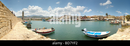 Panorama du port de Rethymnon Banque D'Images