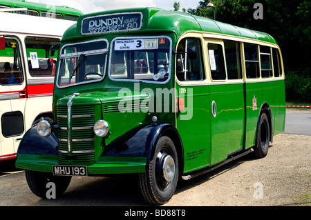 1949 Bedford OB, Vert bus corsé Mulliner Banque D'Images