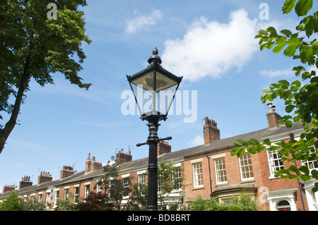 Rangée géorgienne en terrasses à Avenham, Preston, Royaume-Uni Banque D'Images