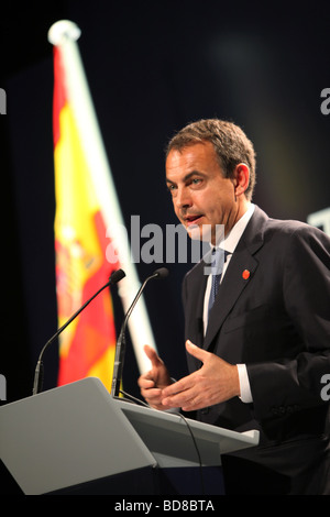 Le Premier ministre espagnol Jose Luis Rodriguez Banque D'Images