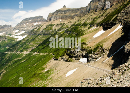 Vue sur le mur du jardin et d'aller au soleil de la Highline Trail dans le parc national des Glaciers Banque D'Images