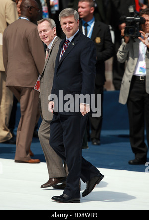 STEPHEN HARPER PREMIER MINISTRE DU CANADA 10 Juillet 2009 LA GUARDIA DI FINANZA SCHOOL L'AQUILA ABRUZZES ITALIE Banque D'Images