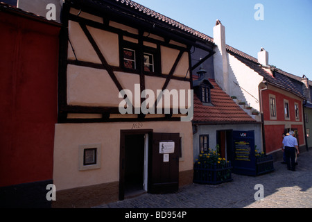 République tchèque, Prague, château, ruelle dorée, Zlatà Ulicka Banque D'Images