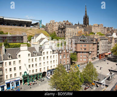 Cafés sur Grassmarket Édimbourg , Vieille ville Banque D'Images