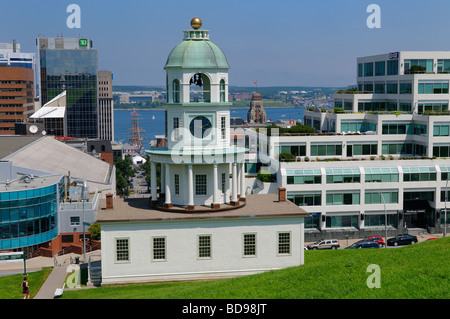 L'architecture géorgienne historique d'Halifax de l'horloge de la vieille ville et du port de nova scotia canada Banque D'Images