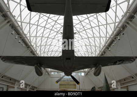 L'angle faible centralisée,aspect de la P51-D avion Mustang actuellement affichée dans l'IWM,Londres. Banque D'Images