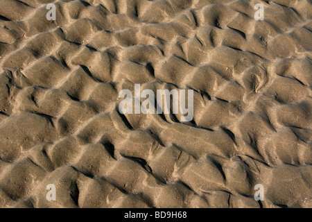 Les ondulations du sable sur la plage de Crosby Parc Marin, Merseyside, Royaume-Uni Banque D'Images