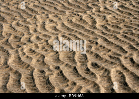 Les ondulations du sable sur la plage de Crosby Parc Marin, Merseyside, Royaume-Uni Banque D'Images