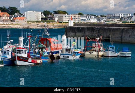 Bateaux de pêche dans le Port de Quiberon Port Maria France Banque D'Images