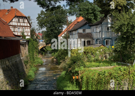 La jonction de tisserands de Lusace abrite plus Miedzianka river dans la région de Basse Silésie Pologne Bogatynia Banque D'Images