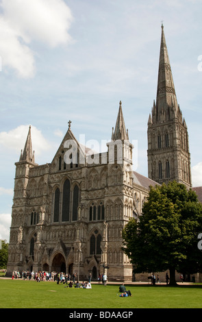 La cathédrale de Salisbury, Wiltshire Banque D'Images