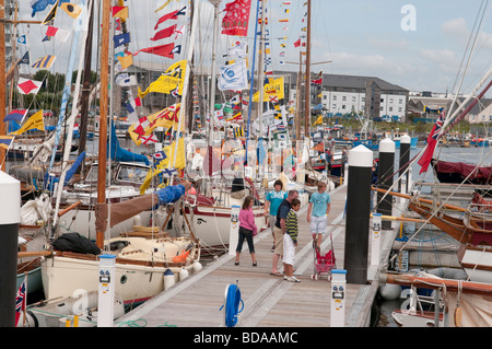 Sutton Harbour Barbican Plymouth régate classique de l'hôte Banque D'Images