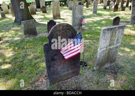 Pierres tombales anciennes. Les pierres tombales à partir de la fin des années 1700 et au début des années 1800 dans la région de North Haven CT USA Banque D'Images