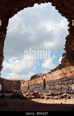 Arch dans forteresse de Belvoir en Israël Banque D'Images