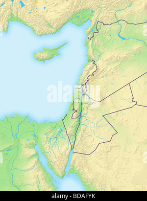 Carte politique, Palestine. Banque D'Images