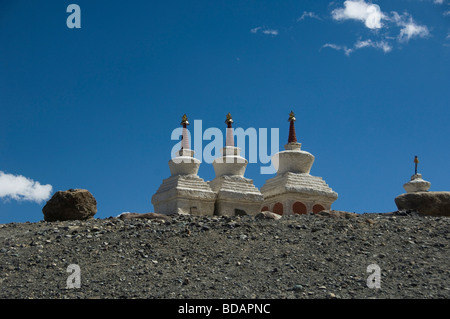 Portrait d'un stupa, monastère de Diskit, La Vallée de Nubra, Ladakh, le Jammu-et-Cachemire, l'Inde Banque D'Images