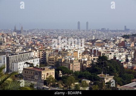 Vue sur la ville de Barcelone du Placa Docteur Andreu en Espagne Banque D'Images