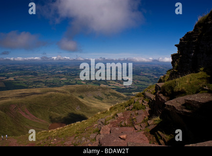 Vue de la ville de Brecon à partir de maïs du - Parc national de Brecon Beacons - Nouvelle-Galles du Sud Banque D'Images